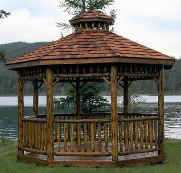 Log Octagon Gazebo Kit #4